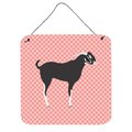 Micasa Black Bengal Goat Pink Check Wall or Door Hanging Prints6 x 6 in. MI228553